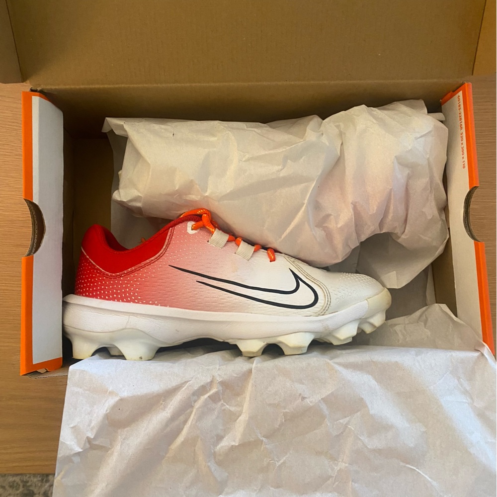 Nike Womens HyperDiamond 4 Pro, Red/ White/ Orange Fire Laces, Sz 7.5 - Picture 14 of 15